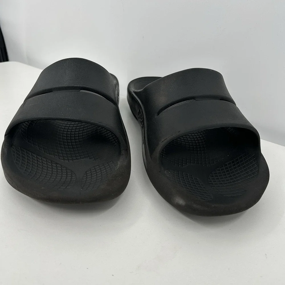 Oofos Ooahh Lightweight Recovery Slide Comfort Sandals Men 13 Black Beach